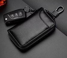 Leather Key Bag Car Key Case Organizer Wallet With Buckle KeyChain Keys Holder