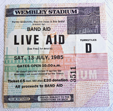 Live Aid Concert Ticket Stub