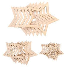 18 Pcs Wooden Star Hoop for