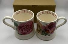 Emma Bridgewater "Roses all my Life"  Set of 2 Mugs, Half Pint Boxed NEW