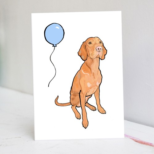 Vizsla birthday card - vizsla,