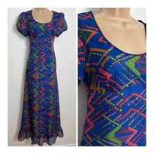 Vintage 70s Blue Orange Pink