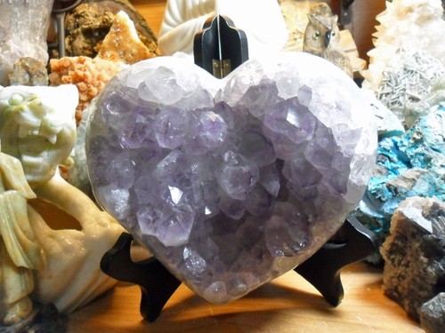 Amethyst crystal heart - crystal,