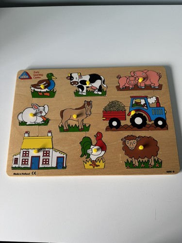 Elc wooden farm animal peg - elc,