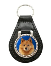 Finnish Spitz Leather Key Fob