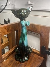 Large Vintage Canadian Blue Mountain Pottery Cat Figure Ornament