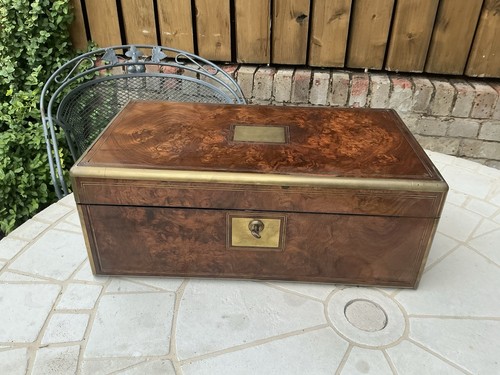 Victorian burr walnut writing