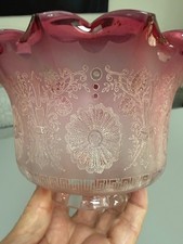antique cranberry small etched