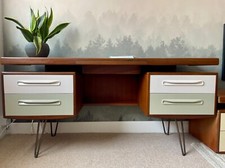 The Desk, modernised Mid Century Desk in Silverbirch, with Hairpin Legs by Self.
