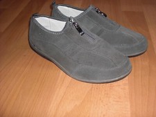 Ladies Cotton Traders Grey Suede Zip up Flat Trainers size UK 6