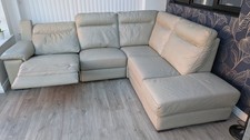 leather italian corner sofa with storage end seating and recliner