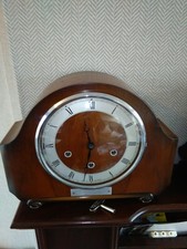 SMITHS  WESTMINSTER CHIME 8 DAY MANTLE CLOCK  KEY & INSTRUCTIONS V G CONDITION