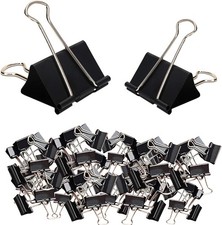 100pcs Bulldog Clips Small Bulldog Clips Black Stainless-Steel Clips Binder Cli