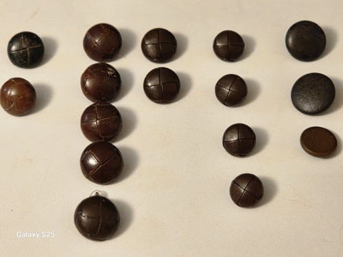 Vtg leather football - , buttons