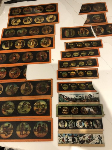 Magic lantern glass slide - magic,