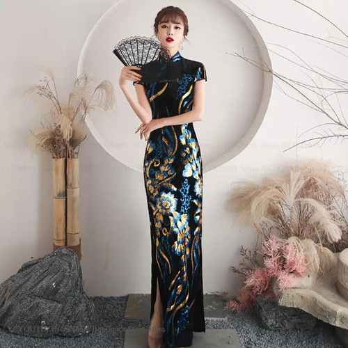 Plus size velvet long - plus,