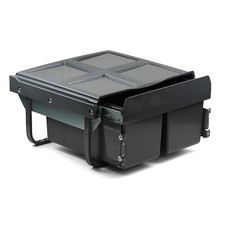 600mm Integrated Kitchen Bin Door Fix Under Sink Cupboard 2 x 18L Waste Recycle