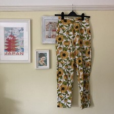 Vintage 50s Sportaville Sunflower Cigarette Trousers 6 XS Capri pants 