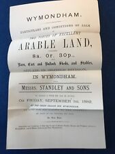 PROPERTY SALE 1882 , LAND PLOTS  ADJ   RAILWAY STATION  Wymondham, NR18
