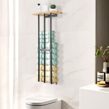 34.45 Inch BATHROOM TOWEL STORAGE RACK, WALL MOUNTED, ORGANISER SHELF HOLDER UK