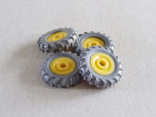 4 x Meccano Small Grey Tyre On