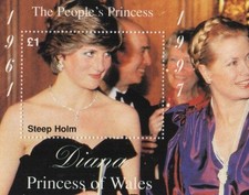 DIANA PRINCESS OF WALES STEEP HOLM 1997 THE PEOPLE'S PRINCESS MNH STAMP SHEETLET