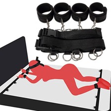 BDSM Bondage Wrist Ankle Straps Handcuffs Restraints Under Bed System Adult Toy