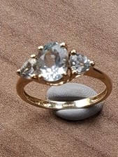 9ct Gold Aquamarine 3 Stone