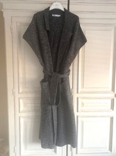 ZARA  100% WOOL LONG LENGTH KNIT GILET - GREAT CONDITION - SIZE M