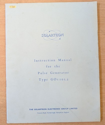 Solartron type 1101 2 - o, 1101.2