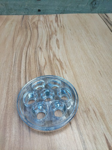 Ice blue glass flower frog - glass,