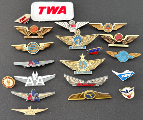Airline crew wings pins - crew,