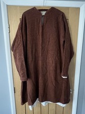 Viking Style Red Herringbone Wool Tunic And Linen Shirt LARP silver clasp