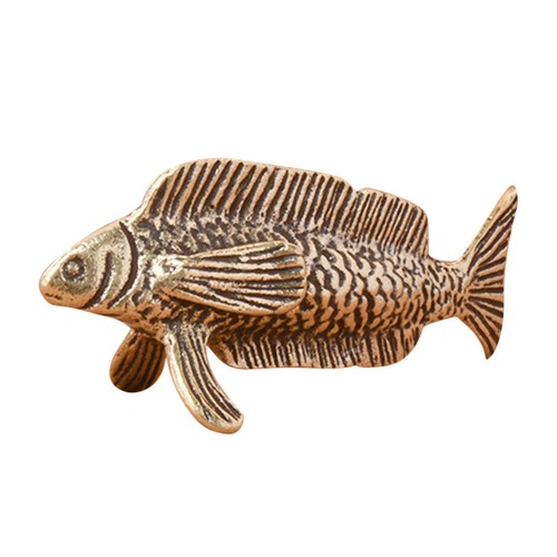 Brass fish shaped statue - brass,