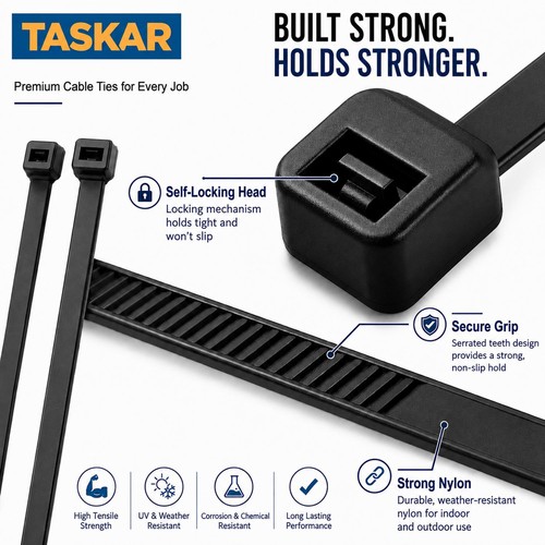 Black cable ties heavy - cable, –