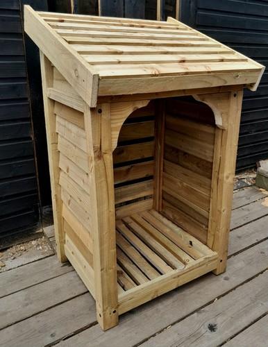 Rustic sturdy log store - sturdy,