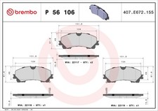 BREMBO P 56 106 BRAKE PAD SET