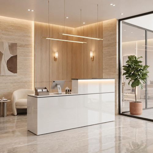 Shaped reception desk - 87",