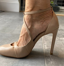 ZARA LOVELY TAUPE STRAPPY STILETTOS SIZE 38 EXCELLENT CONDITION