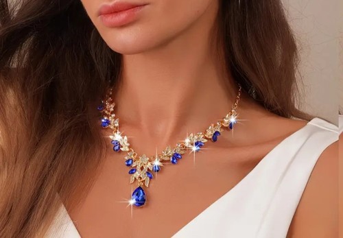 Gold sapphire blue crystal - sapphire,