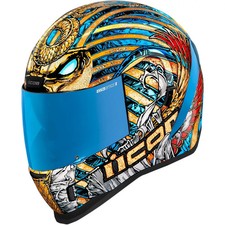 ICON AIRFORM PHARAOH MUMMY MOTORCYCLE CRASH HELMET & VISOR - small
