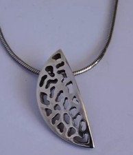 Vintage solid sterling silver Carrick Jewellery CJL pendant & snake necklace