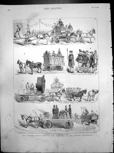 Old print preston guild - print,