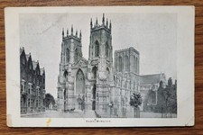 York Minster Vintage Postcard. Hampshire County Council Attendance Card on Back