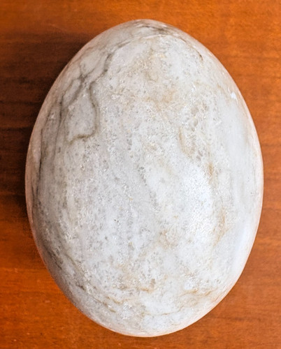 White stone egg shape - stone, ornament
