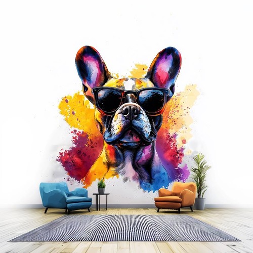 Chic french bulldog wall decal - bulldog,