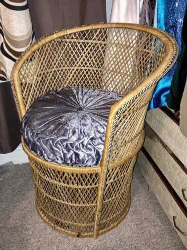 Vintage wicker peacock chair - wicker,