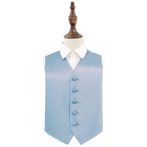 Dusty blue satin - blue, plain