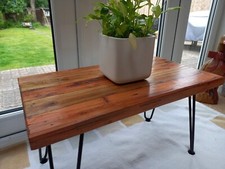 Rustic Coffee Table With Modern Hairpin Legs | Unique Handmade  100% Re-Cycled