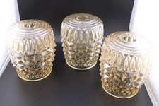 Set of Three Glass Pearlescent Light Lamp Shades